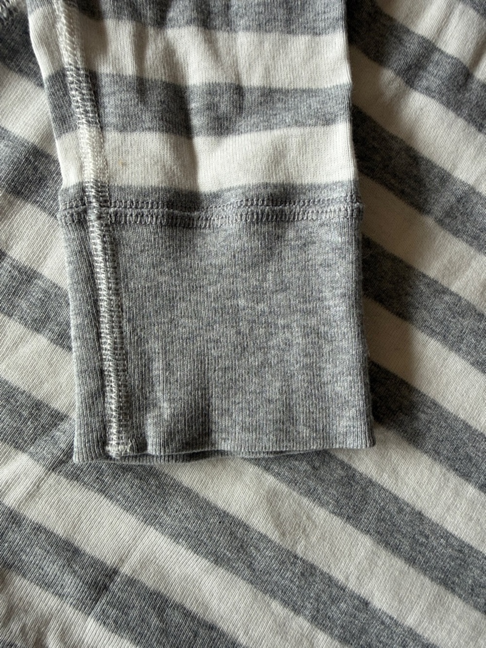 Hanna Andersson Organic Heather Gray White Striped Pajamas Adult Womens Set XL - Picture 5 of 11